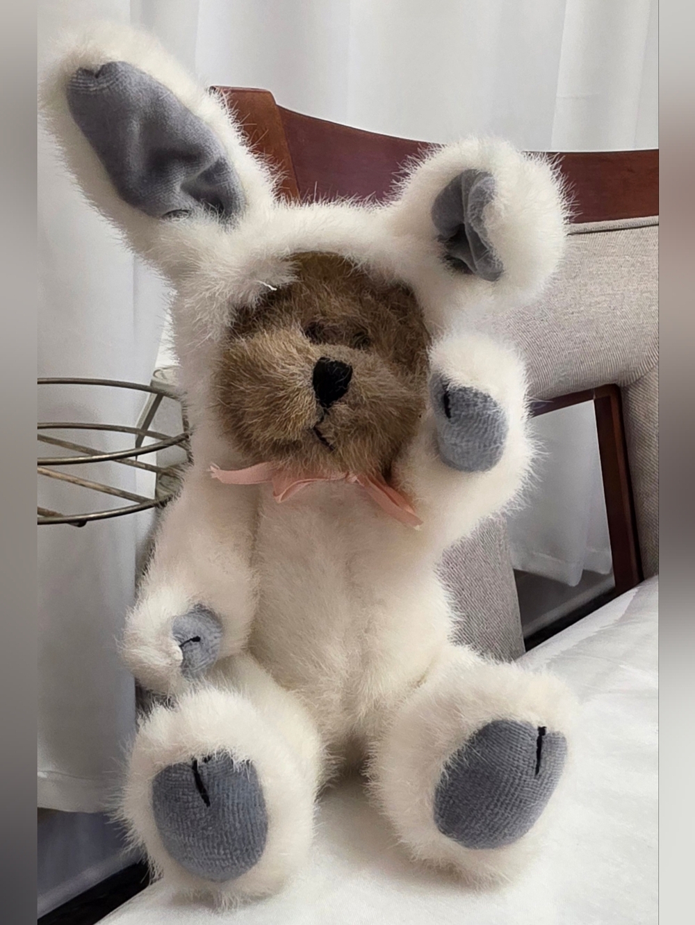 The Boyds Collection-Bear In White Bunny Costume.